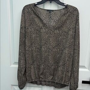 West Kei Brown Leopard Print Blouse
